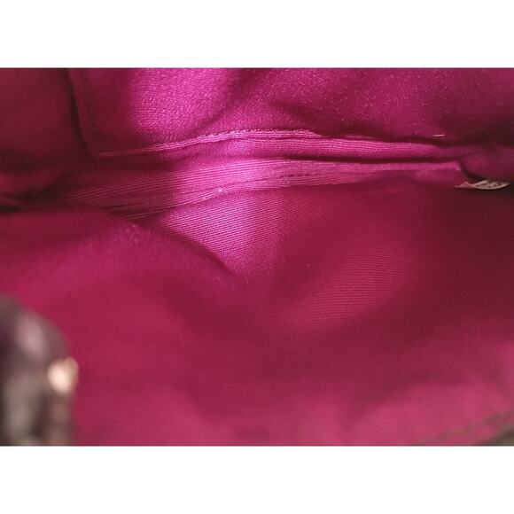 COACH Dark Brown/Hot Pink Signature Logo Zip Wristlet - Picture 4 of 6